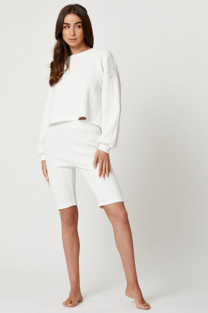 White Cycling Shorts