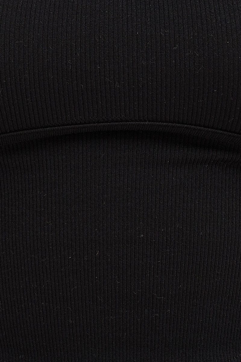 Black Seamless Corset Tank Top Top
