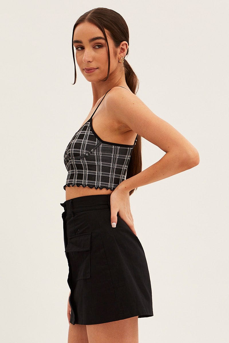 Black Tank Top Top Round Neck Seamless