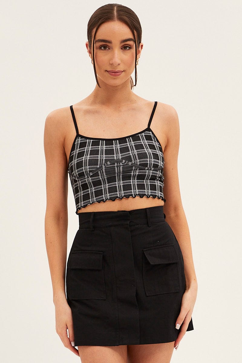 Black Tank Top Top Round Neck Seamless