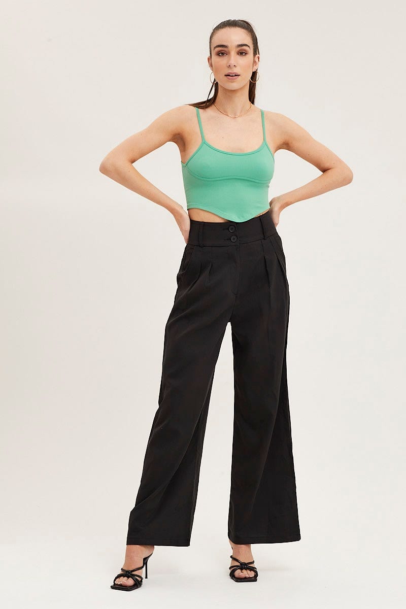 Green Seamless Corset Tank Top Top