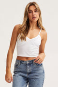 White Tank Top Crop Top
