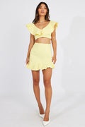 Yellow Ruffle Mini Skirt Swishy