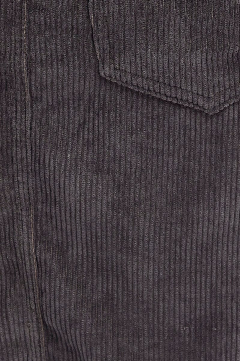 Black Maxi Skirt High Rise A-Line Corduroy
