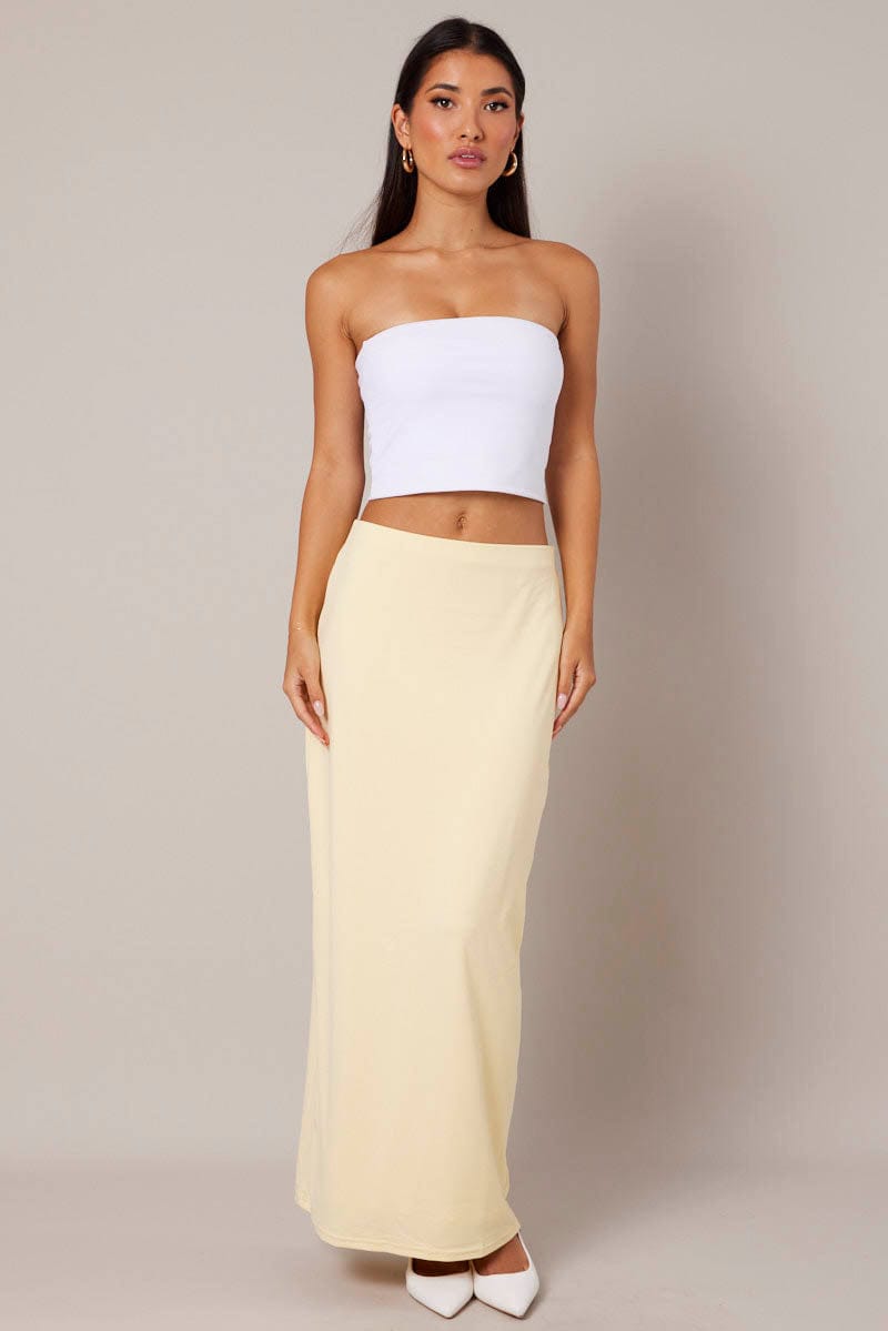 Yellow Supersoft Slim Fit Maxi Skirt