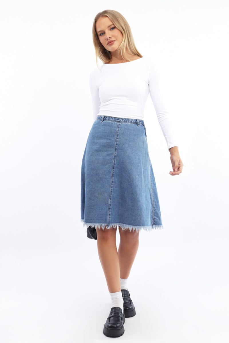 Denim Midi Skirt