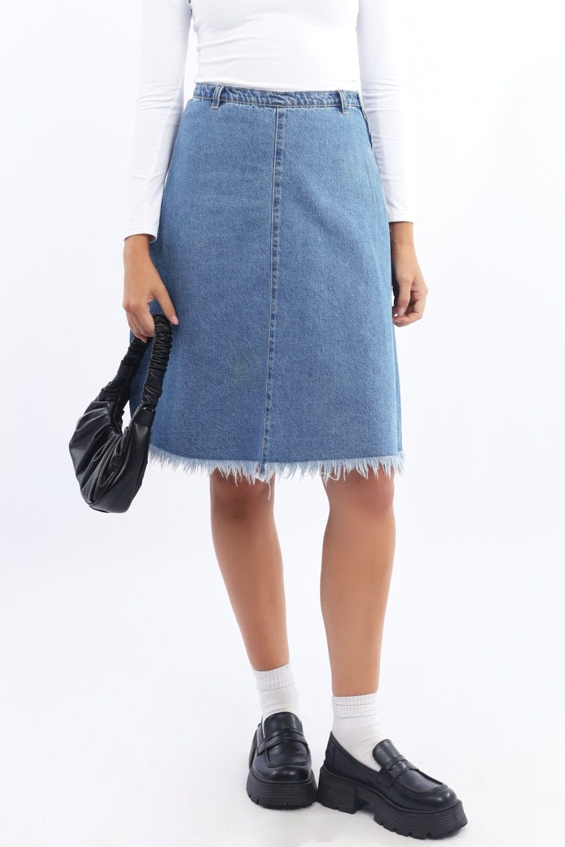 Denim Midi Skirt