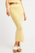 Yellow Crochet Skirt High Rise Maxi