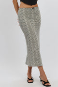 Brown Animal Print Midaxi Skirt High Rise Supersoft
