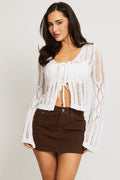 Brown Mini Skirt Mid Rise Regular Fit