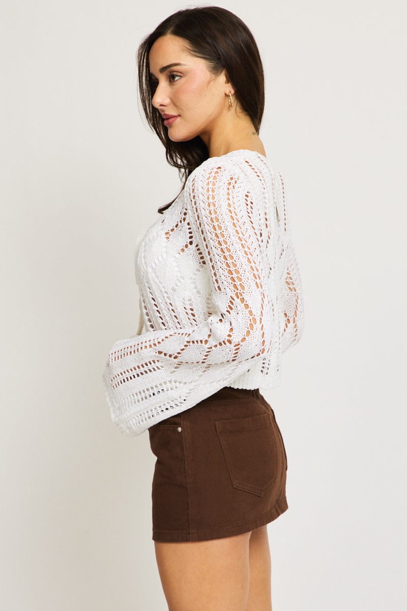 Brown Mini Skirt Mid Rise Regular Fit