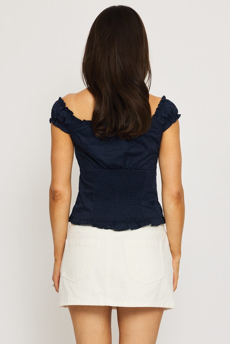 White Mini Skirt Mid Rise Regular Fit