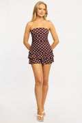 Red Polka Dot Skinny Fit Skater Skirt