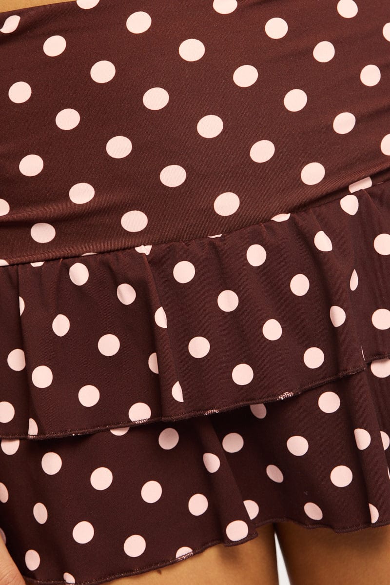 Red Polka Dot Skinny Fit Skater Skirt