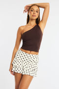 White Polka Dot Skinny Fit Skater Skirt