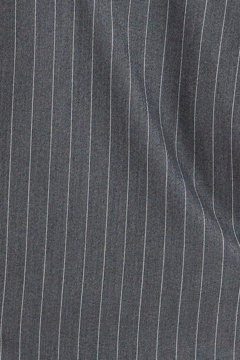 Grey Stripe Mini Skirt High Rise Pencil Side