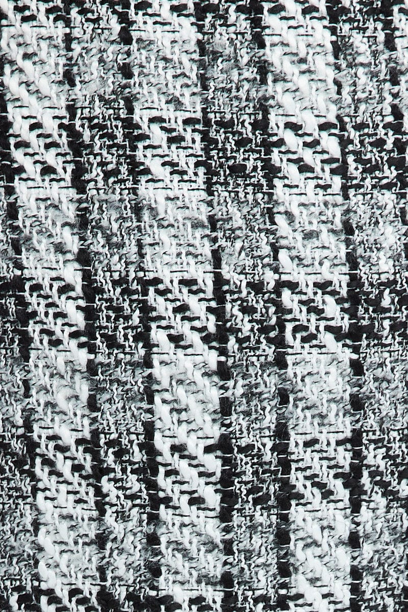 Black Check Mini Skirt High Rise A-Line Front