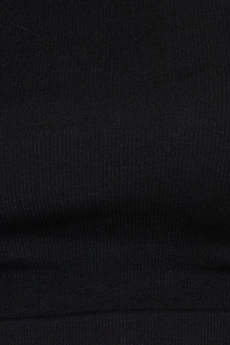 Black T Shirt Short Sleeve Crop Crew Neck