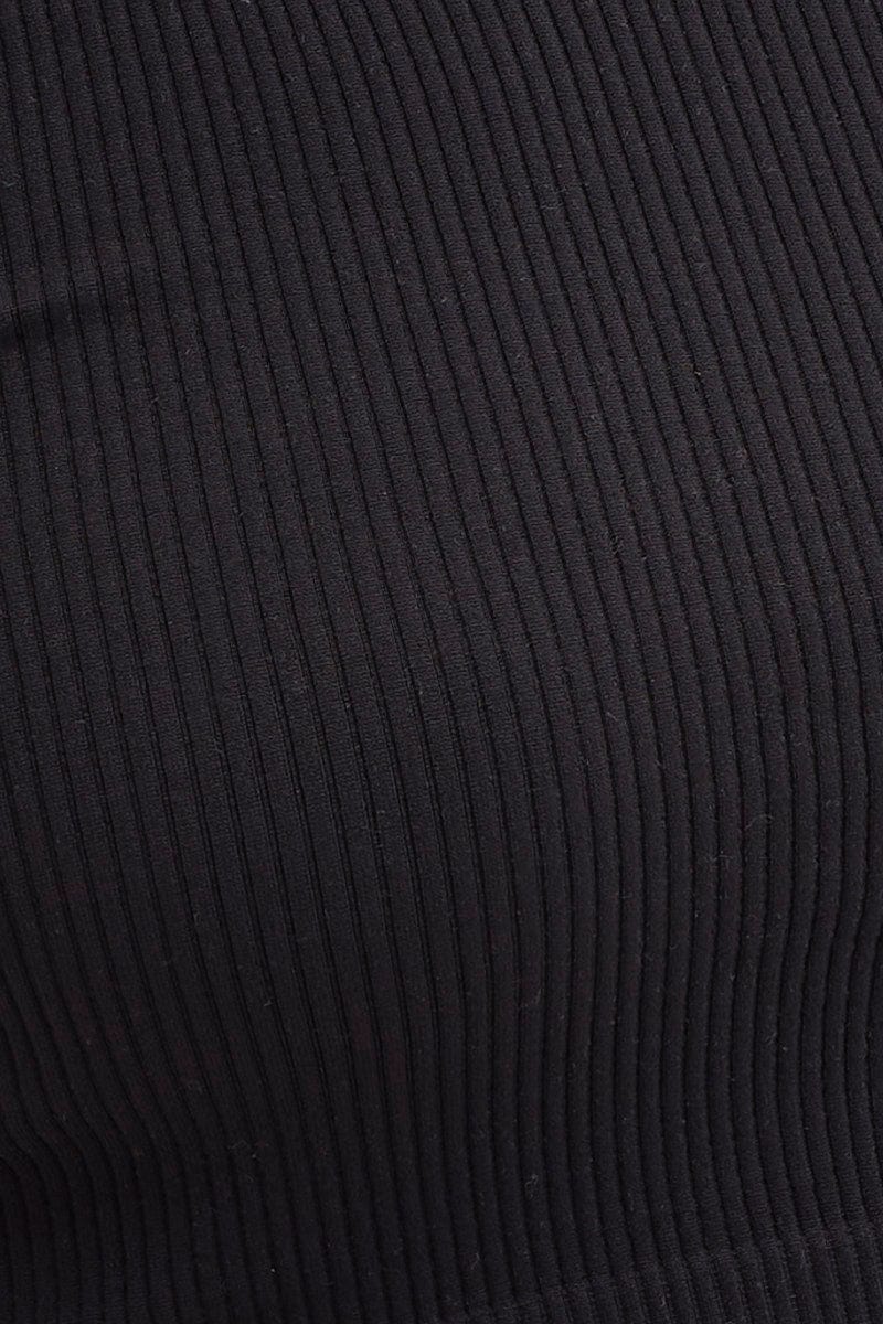 Black T-Shirt Short Sleeve Round Neck Seamless