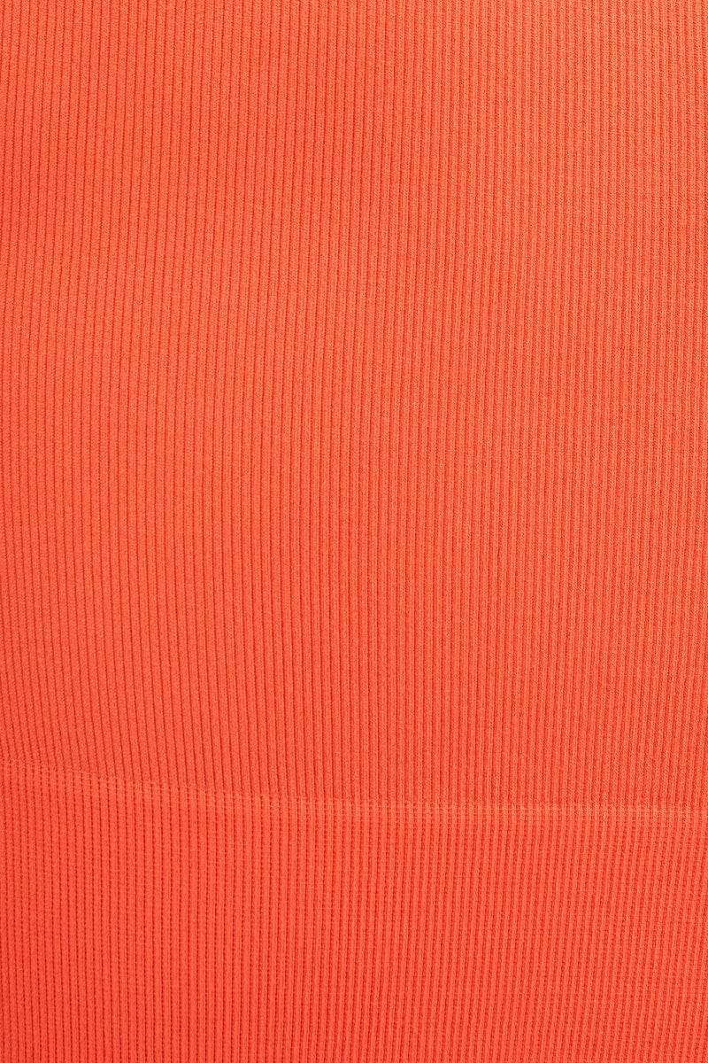 Orange T-Shirt Short Sleeve Crew Neck Seamless