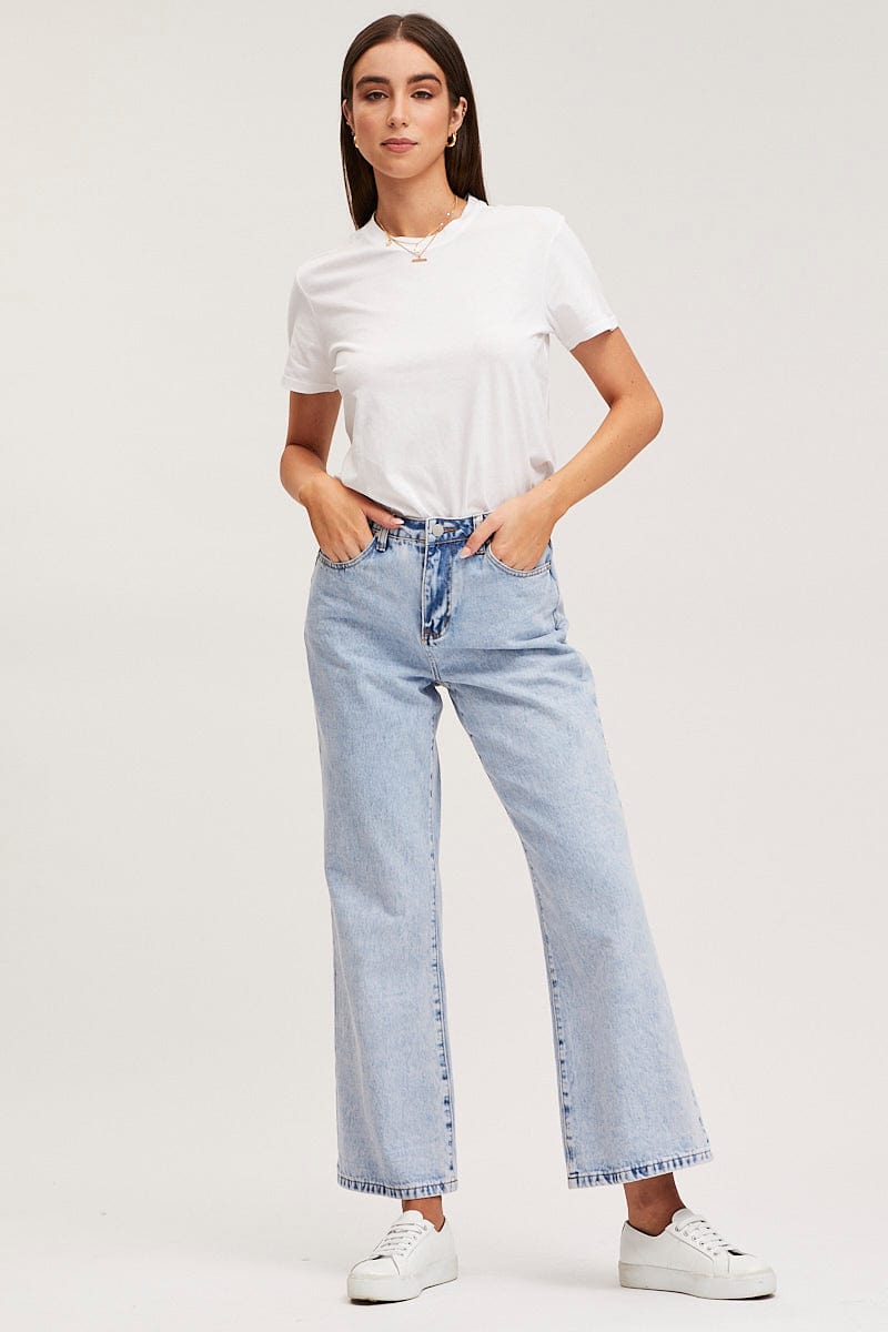 White T Shirt Short Sleeve Crew Neck