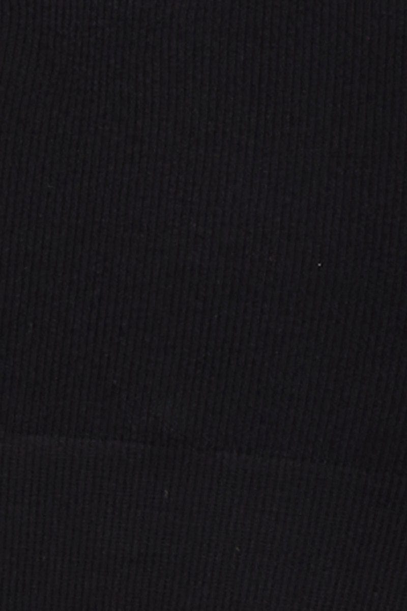 Black High Neck Rib Bind Seamless Tank