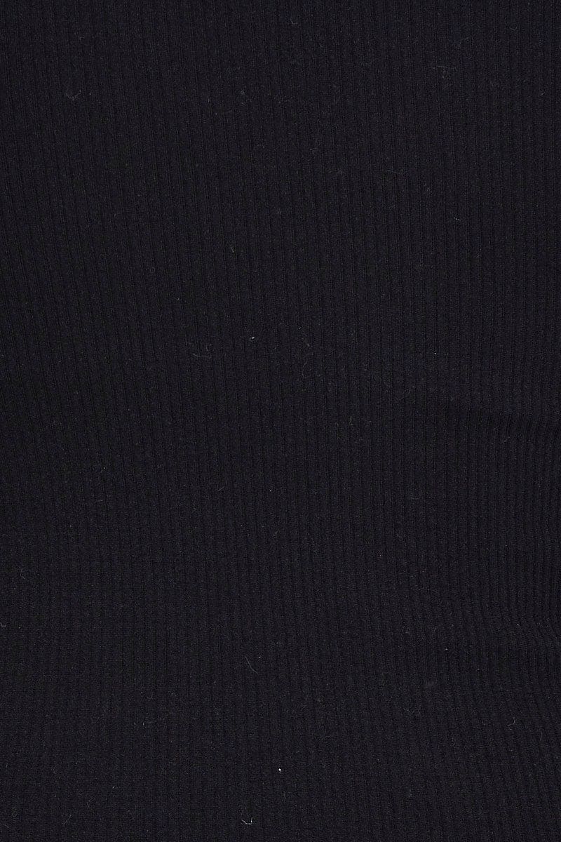 Black Tank Top Round Neck Seamless