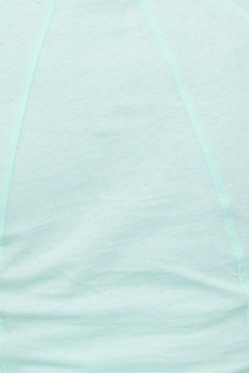 Green Curved Hem T-Shirt Short Sleeve