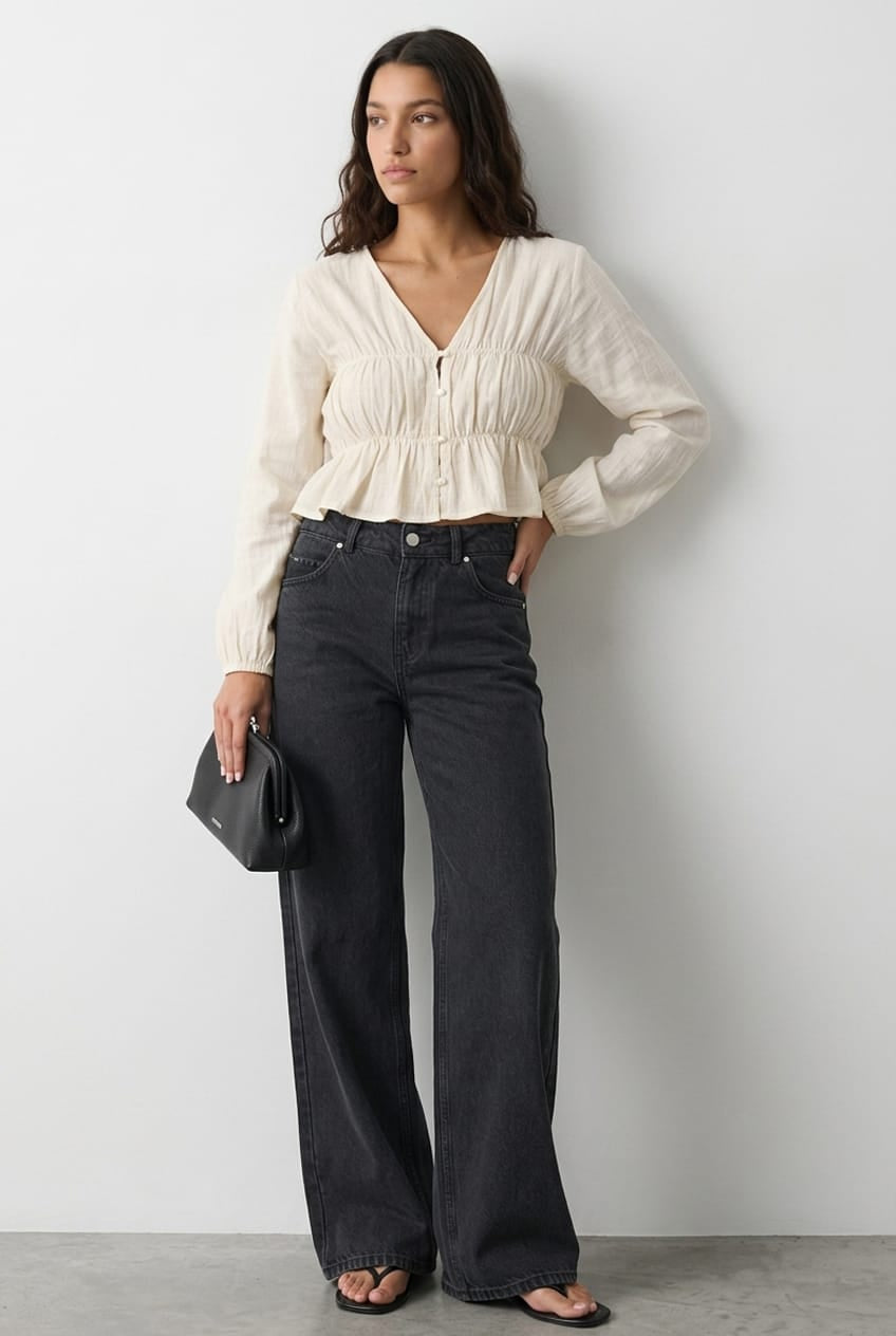 White Shirt Top Long Sleeve
