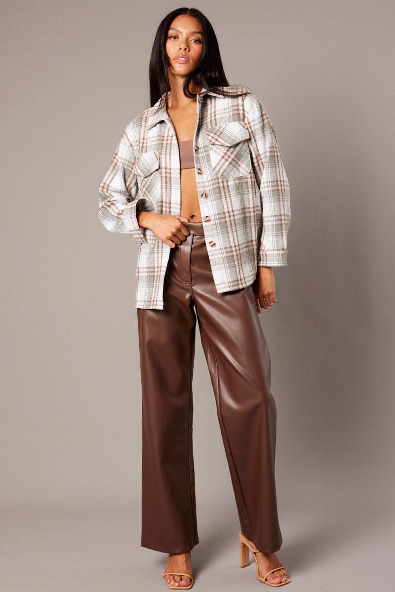 Green Check Relaxed Shirt Long Sleeve